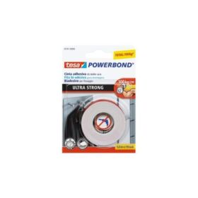Tesa Ultra Strong Cinta Adhesiva de Doble Cara Ultra Fuerte 19mm x 1.5m - Color Blanco