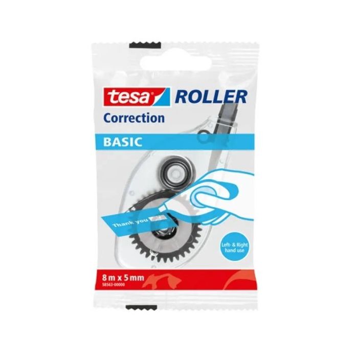 Tesa Basic Cinta Correctora 5mmx8m - Uso Ambidiestro