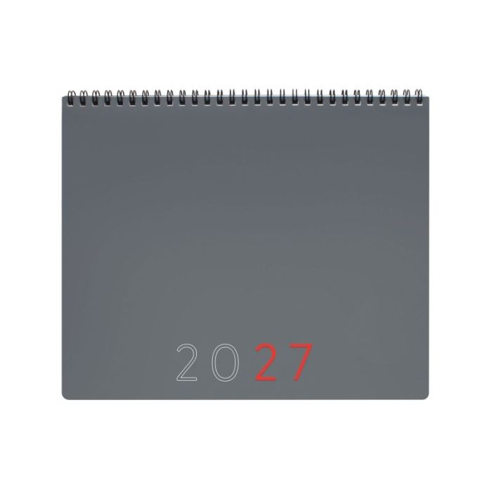Finocam Planificador de Sobremesa Internacional - Anual 2027 - Mes Vista - 250x200mm - Espiral Doble - Tapa de Polipropileno - E