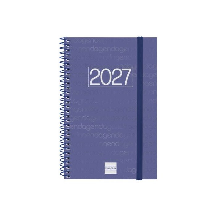 Finocam Espiral Basics Year Agenda - Anual 2027 - Semana Vista Horizontal - Formato E5 - 117x181mm - Espiral - Tapa de Polipropi