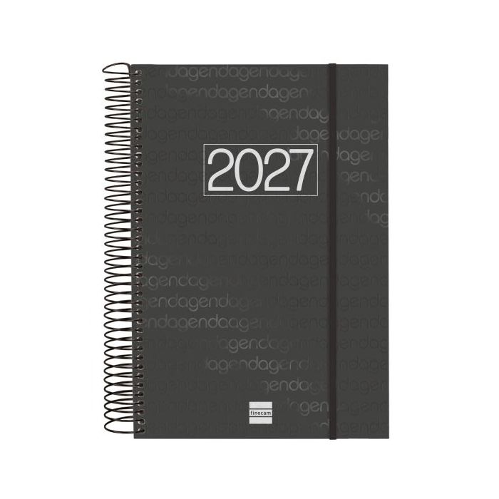 Finocam Espiral Basics Year Agenda - Anual 2027 - 1 Dia por Pagina - Formato E11 - 165x242mm - Espiral - Tapa de Polipropileno -