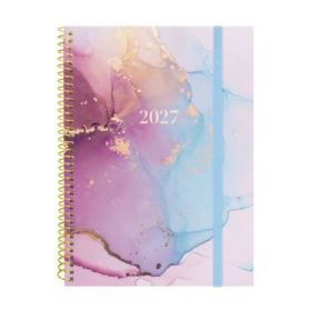 Finocam Trendy Design Collection Goldy Agenda - Anual 2027 - Semana Vista Horizontal - Formato E10 - 155x212mm - Espiral - Tapa