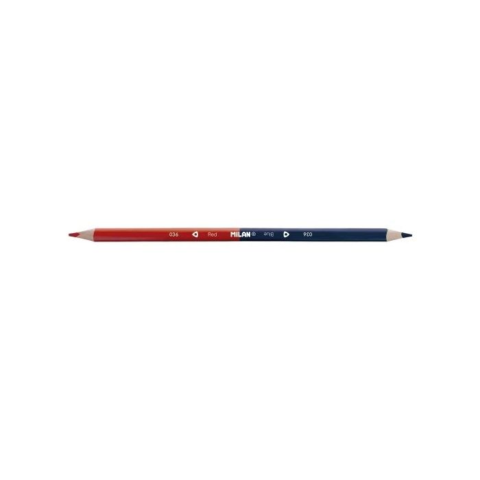 Milan Lapiz Bicolor Rojo y Azul - Mina Ø 2.9mm - Triangular - Resistente a la Rotura