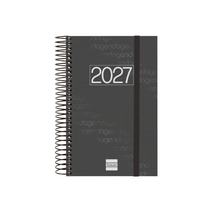 Finocam Espiral Basics Year Agenda - Anual 2027 - 1 Dia por Pagina - Formato E5 - 117x181mm - Espiral - Tapa de Polipropileno -