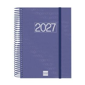 Finocam Espiral Basics Year Agenda en Catalan - Anual 2027 - 1 Dia por Pagina - Formato E10 - 155x212mm - Goma Elastica - Tapa d