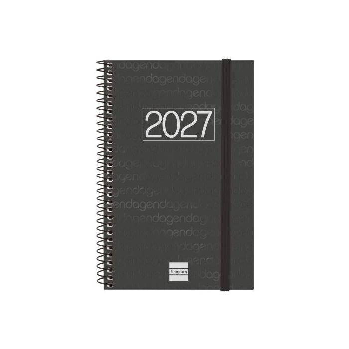 Finocam Espiral Basics Year Agenda - Anual 2027 - Semana Vista Horizontal - Formato E5 - 117x181mm - Espiral - Tapa de Polipropi