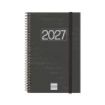 Finocam Espiral Basics Year Agenda - Anual 2027 - Semana Vista Horizontal - Formato E5 - 117x181mm - Espiral - Tapa de Polipropi