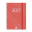 Finocam Espiral Basics Year Agenda - Anual 2027 - Semana Vista Horizontal - Formato E10 - 155x212mm - Espiral - Tapa de Poliprop
