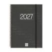 Finocam Espiral Basics Year Agenda - Anual 2027 - Semana Vista Horizontal - Formato E10 - 155x212mm - Espiral - Tapa de Poliprop