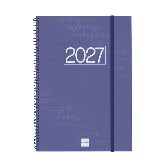 Finocam Espiral Basics Year Agenda - Anual 2027 - Semana Vista Horizontal - Formato E40 - 210x297mm - Espiral - Tapa de Poliprop