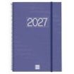 Finocam Espiral Basics Year Agenda - Anual 2027 - Semana Vista Horizontal - Formato E40 - 210x297mm - Espiral - Tapa de Poliprop
