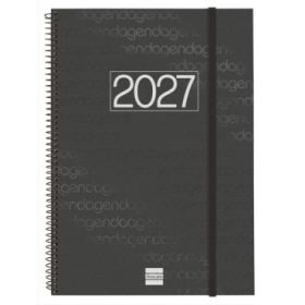 Finocam Espiral Basics Year Agenda - Anual 2027 - Semana Vista Horizontal - Formato E40 - 210x297mm - Espiral - Tapa de Poliprop