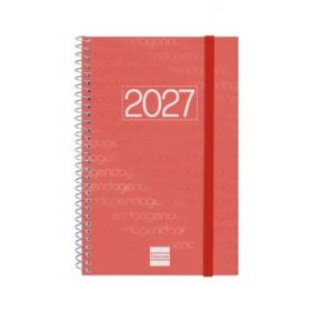 Finocam Espiral Basics Year Agenda en Catalan - Anual 2027 - Semana Vista Horizontal - Formato E5 - 117x181mm - Goma Elastica -