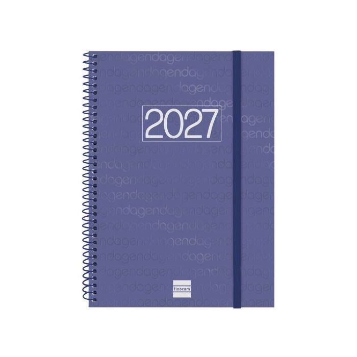 Finocam Espiral Basics Year Agenda - Anual 2027 - Semana Vista Vertical - Formato E10 - 155x212mm - Espiral - Tapa de Polipropil