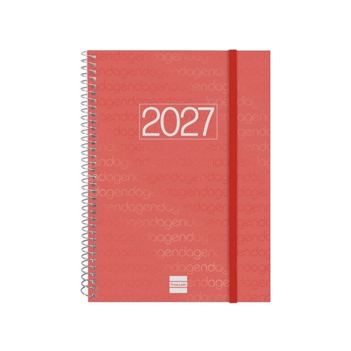Finocam Espiral Basics Year Agenda - Anual 2027 - Semana Vista Vertical - Formato E10 - 155x212mm - Espiral - Tapa de Polipropil