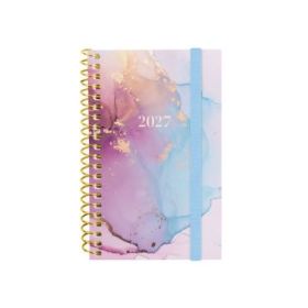 Finocam Trendy Design Collection Goldy Agenda - Anual 2027 - Semana Vista Horizontal - Formato E3 - 79x127mm - Espiral - Tapa de