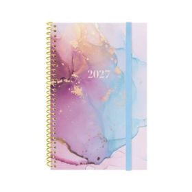 Finocam Trendy Design Collection Goldy Agenda - Anual 2027 - Semana Vista Horizontal - Formato E5 - 117x181mm - Espiral - Tapa d