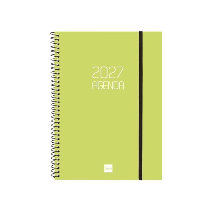 Finocam Espiral Basics Opaque Agenda - Anual 2027 - Semana Vista Horizontal - Formato E10 - 155x212mm - Espiral - Tapa de Polipr
