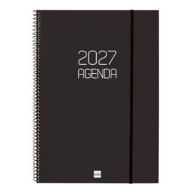 Finocam Espiral Basics Opaque Agenda - Anual 2027 - Semana Vista Horizontal - Formato E40 - 210x297mm - Espiral - Tapa de Polipr