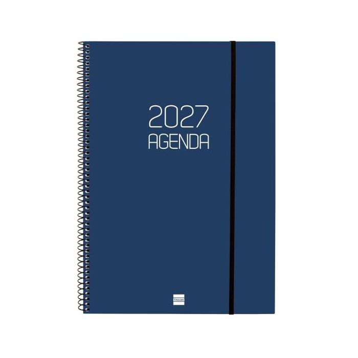 Finocam Espiral Basics Opaque Agenda Profesional - Anual 2027 - Semana Vista Vertical - Formato E40 - 210x297mm - Espiral - Tapa