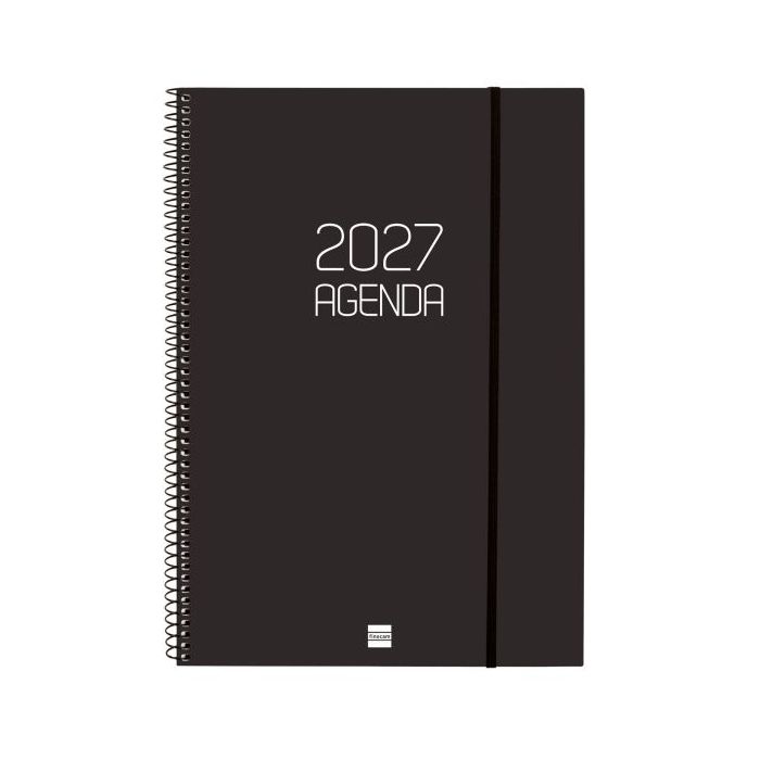 Finocam Espiral Basics Opaque Agenda Profesional - Anual 2027 - Semana Vista Vertical - Formato E40 - 210x297mm - Espiral - Tapa