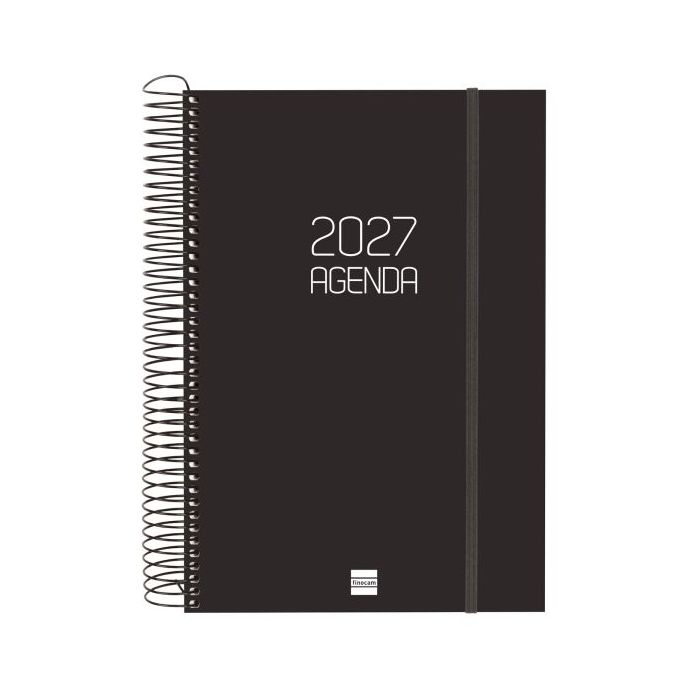 Finocam Espiral Basics Opaque Agenda - Anual 2027 - 1 Dia por Pagina - Formato E11 - 165x242mm - Espiral - Tapa de Polipropileno
