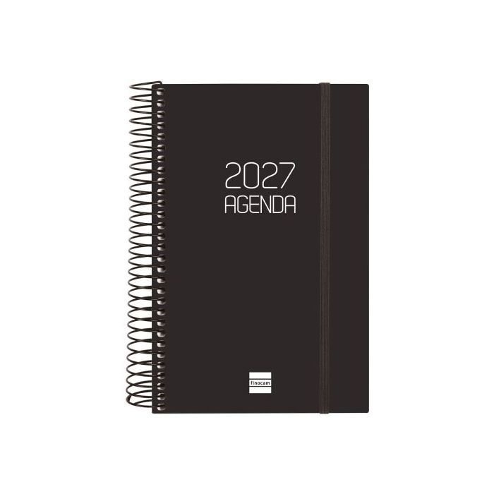 Finocam Espiral Basics Opaque Agenda - Anual 2027 - 1 Dia por Pagina - Formato E5 - 117x181mm - Espiral - Tapa de Polipropileno