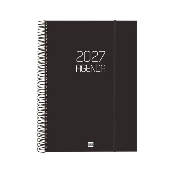 Finocam Espiral Basics Opaque Agenda - Anual 2027 - 1 Dia por Pagina - Formato E40 - 210x297mm - Espiral - Tapa de Polipropileno