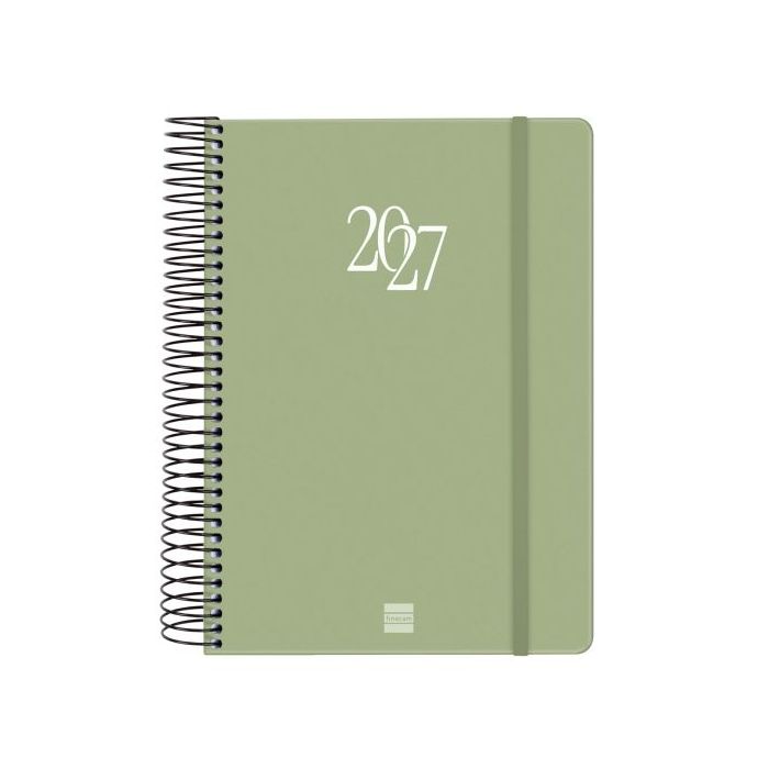 Finocam Espiral Basics My Agenda - Anual 2027 - 1 Dia por Pagina - Formato E10 - 155x212mm - Espiral - Tapa Dura de Carton Forra