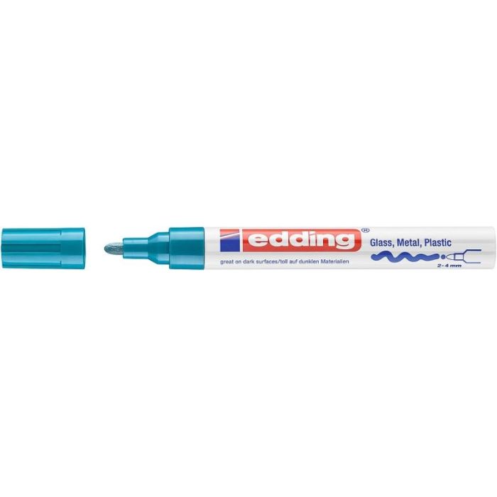 Edding 750 Rotulador Permanente - Punta Redonda - Trazo entre 2 y 4 mm. - Tinta Opaca - Secado Rapido - Color Azul Claro