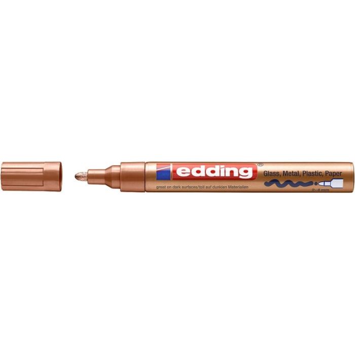 Edding 750 Rotulador Permanente - Punta Redonda - Trazo entre 2 y 4 mm. - Tinta Opaca - Secado Rapido - Color Cobre