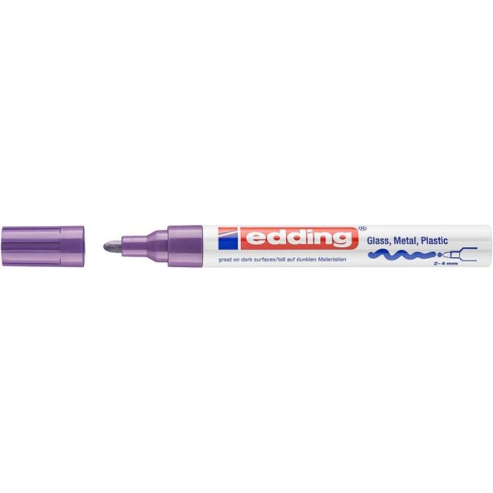 Edding 750 Rotulador Permanente - Punta Redonda - Trazo entre 2 y 4 mm. - Tinta Opaca - Secado Rapido - Color Violeta