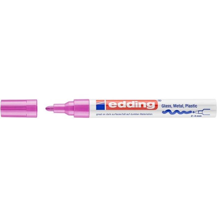 Edding 750 Rotulador Permanente - Punta Redonda - Trazo entre 2 y 4 mm. - Tinta Opaca - Secado Rapido - Color Rosa