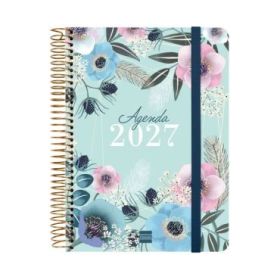 Finocam Cloe Agenda - Anual 2027 - 1 Dia por Pagina - Formato E10 - 155x212mm - Espiral - Tapa Dura de Carton Forrado - Esquinas
