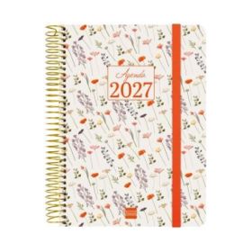 Finocam Cloe Agenda - Anual 2027 - 1 Dia por Pagina - Formato E10 - 155x212mm - Espiral - Tapa Dura de Carton Forrado - Esquinas