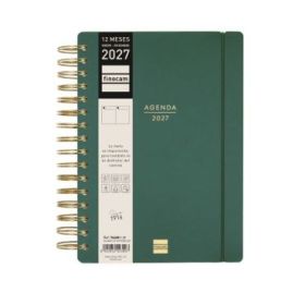 Finocam Haiku Agenda - Anual 2027 - 1 Dia por Pagina - Formato E10 - 155x212mm - Espiral Doble - Tapa Dura de Tacto Suave - Goma