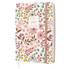 Finocam Moniquilla Agenda Profesional - Anual 2027 - 1 Dia por Pagina - Formato A5 - 148x210mm - Goma Elastica - Cinta Punto - T
