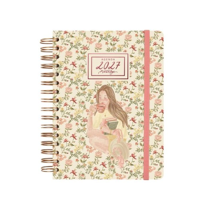Finocam Martabge Agenda - Anual 2027 - 1 Dia por Pagina - Formato E10 - 155x212mm - Espiral Doble - Tapa Dura de Carton Forrado