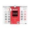 Finocam Neutro Calendario de Pared - Anual 2027 - Mes Vista - Formato M - 300x210mm - Espiral Doble - Papel de 120g/m2 - Numeros