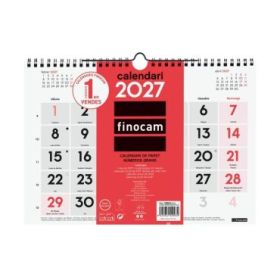 Finocam Neutro Calendario de Pared en Catalan - Anual 2027 - Mes Vista - Formato M - 300x210mm - Espiral Doble - Papel de 120g/m