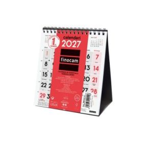 Finocam Neutro Calendario de Sobremesa en Catalan - Anual 2027 - Mes Vista - Formato XS - 140x150mm - Espiral Doble - Papel de 1