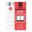Finocam Neutro Taco Calendario de Sobremesa - Anual 2027 - 2 Paginas por Dia - 85x120mm - Papel de 70g/m2 - Color Rojo y Blanco