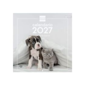 Finocam Perros y Gatos Calendario de Pared - 16 Meses 26/27 - Mes Vista - 300x300mm - Papel de 170g/m2 - Imagenes Tematicas Surt