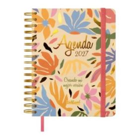 Finocam Talkual Version Agenda - Anual 2027 - Semana Vista Horizontal - 155x217mm - Espiral Doble - Tapa Dura - Goma Elastica -