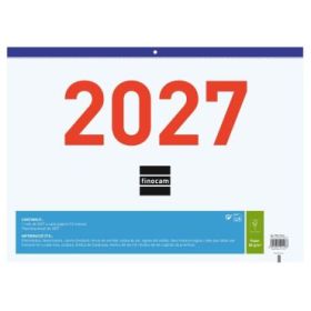 Finocam Calendario Faldilla en Catalan - Anual 2027 - Mes Vista - Formato F94 - 430x310mm - Papel de 80g/m2 Microperforado - Num