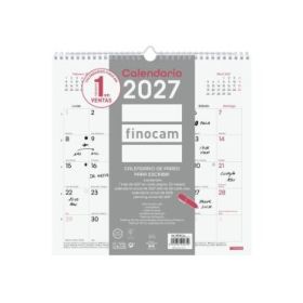 Finocam Chic Calendario de Pared - Anual 2027 - Mes Vista - 300x300mm - Espiral Doble - Papel de 120g/m2 - Espacio para Escribir