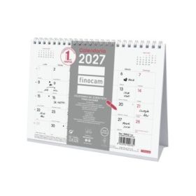 Finocam Trendy Chic Calendario de Sobremesa - Anual 2027 - Mes Vista - Formato S - 210x150mm - Espiral Doble - Papel de 120g/m2