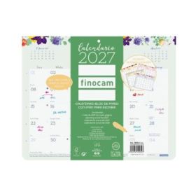 Finocam Design Calendario de Pared con Iman - Anual 2027 - Mes Vista - 250x200mm - Encolado - Papel de 120g/m2 - Espacio para An