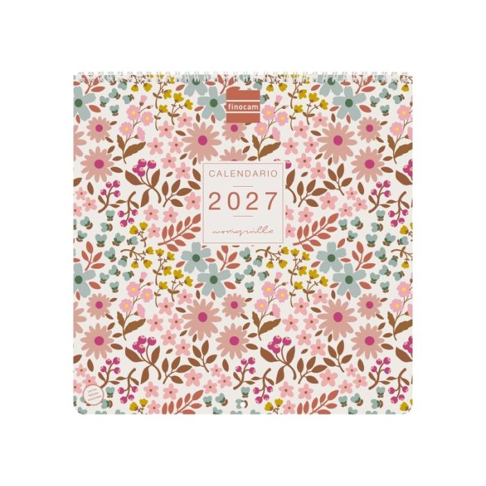 Finocam Moniquilla Calendario de Pared - Anual 2027 - Mes Vista - 300x300mm - Papel de 170g/m2 - Ilustraciones Surtidas - Espaci