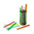 Faibo Bote con 100 Reglas Escolares de 16cm - Colores Fluor Tranparentes Surtidos